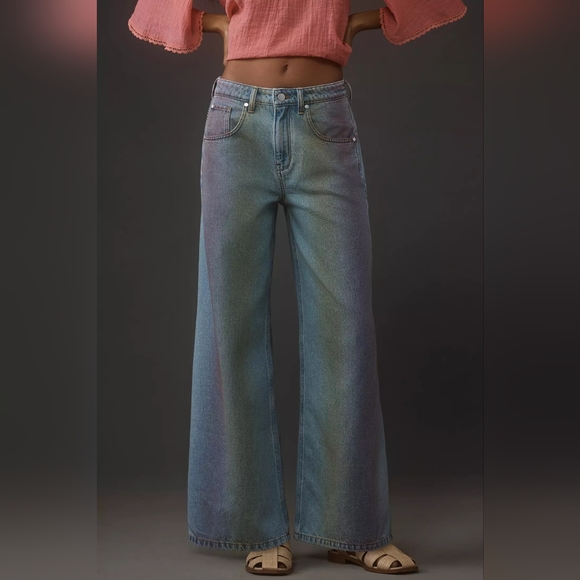 Mid-Rise Wide Leg Jeans By Pilcro Size 28 - Picture 4 of 5